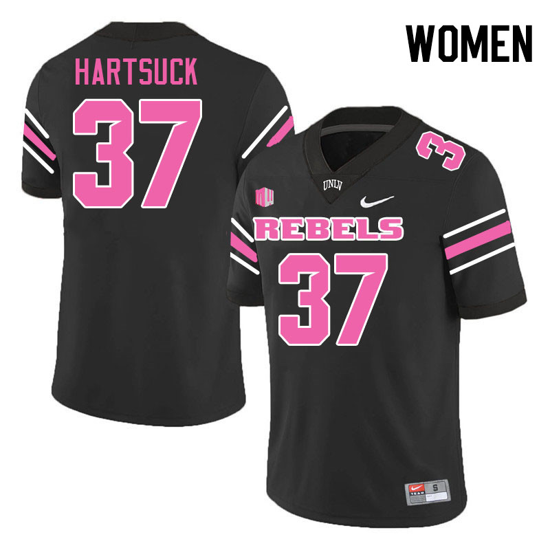 Women #37 Devin Hartsuck UNLV Rebels College Football Jerseys Stitched-Black